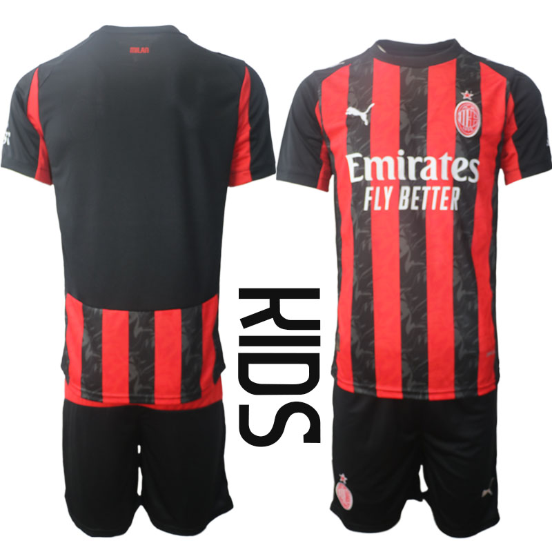 Youth 2025-2026 Club Ac Milan home Black Blank Soccer Jersey